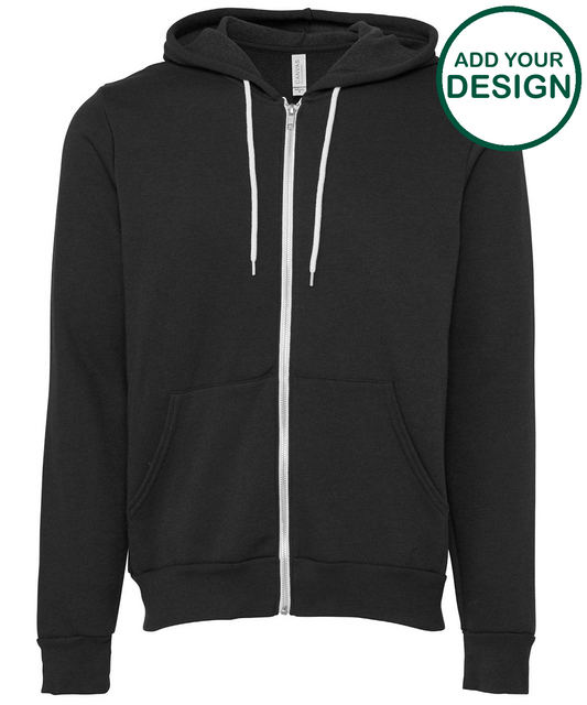 Unisex polycotton fleece full-zip hoodie