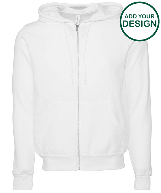 Unisex polycotton fleece full-zip hoodie