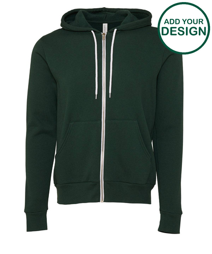 Unisex polycotton fleece full-zip hoodie