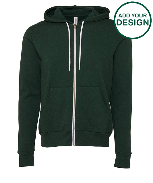 Unisex polycotton fleece full-zip hoodie