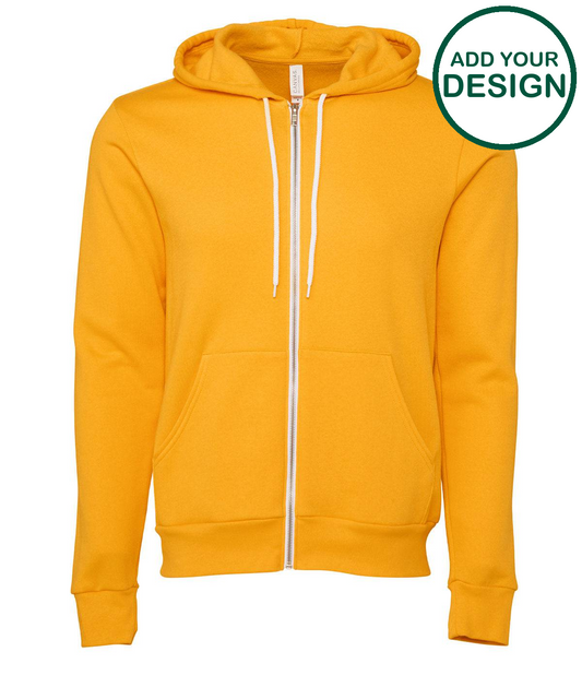 Unisex polycotton fleece full-zip hoodie