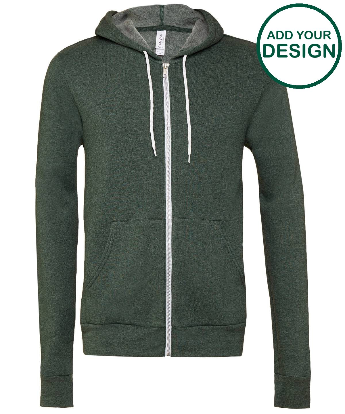 Unisex polycotton fleece full-zip hoodie