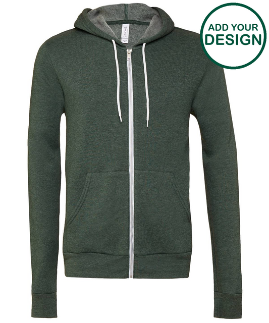 Unisex polycotton fleece full-zip hoodie