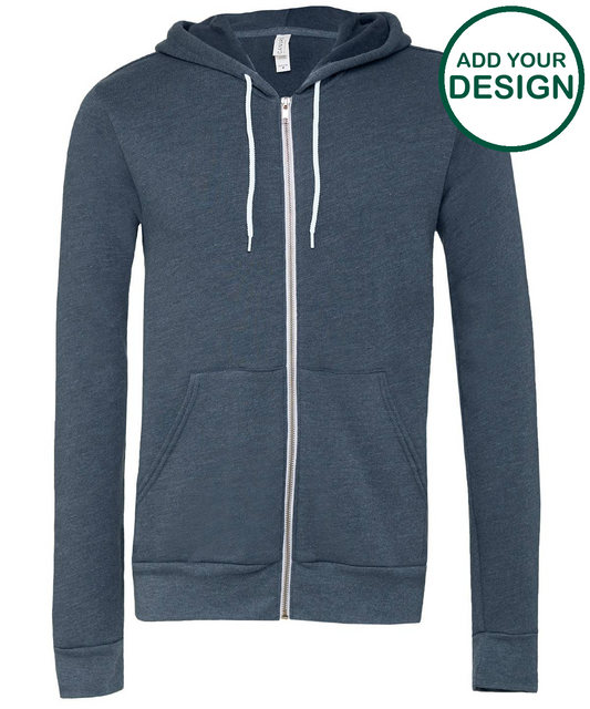 Unisex polycotton fleece full-zip hoodie