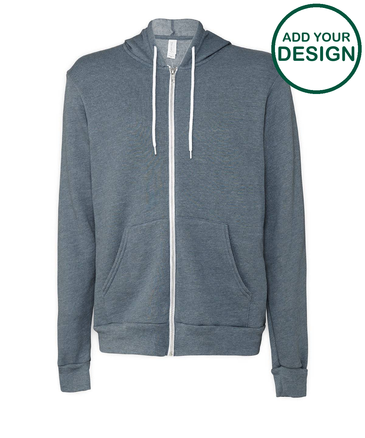 Unisex polycotton fleece full-zip hoodie