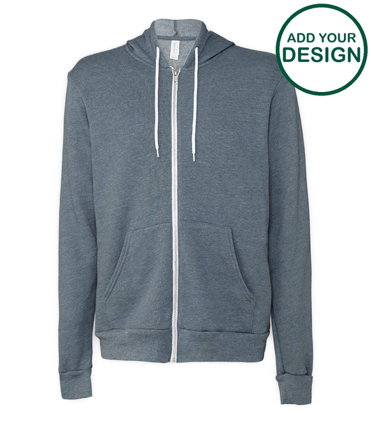 Unisex polycotton fleece full-zip hoodie