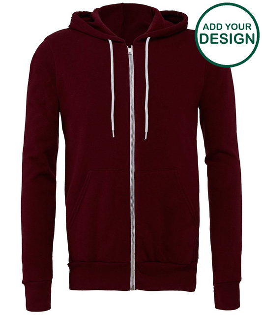 Unisex polycotton fleece full-zip hoodie