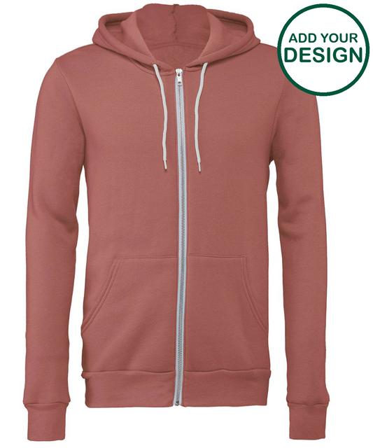 Unisex polycotton fleece full-zip hoodie