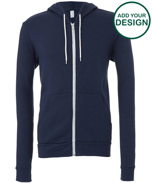 Unisex polycotton fleece full-zip hoodie