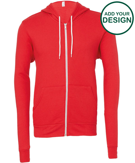 Unisex polycotton fleece full-zip hoodie
