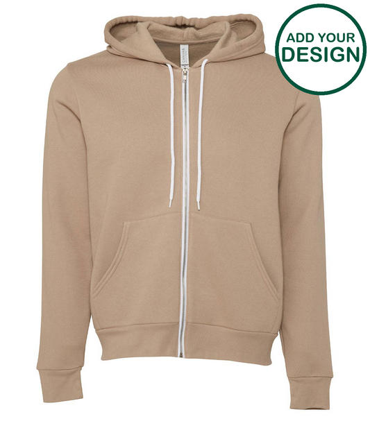 Unisex polycotton fleece full-zip hoodie