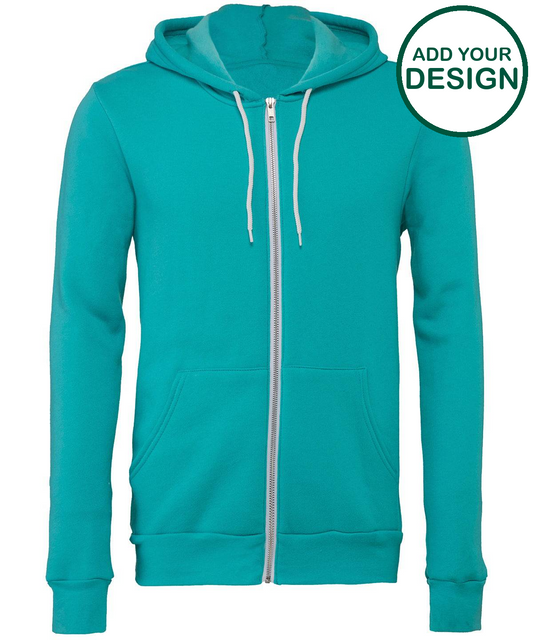 Unisex polycotton fleece full-zip hoodie
