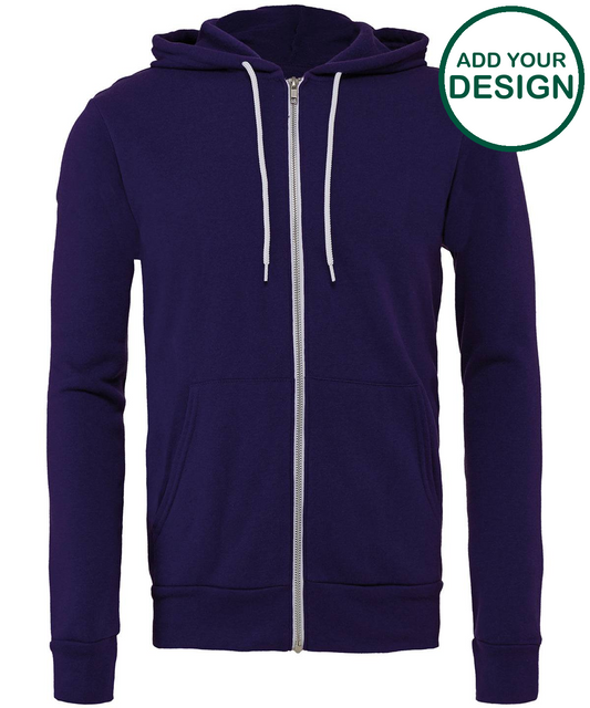 Unisex polycotton fleece full-zip hoodie