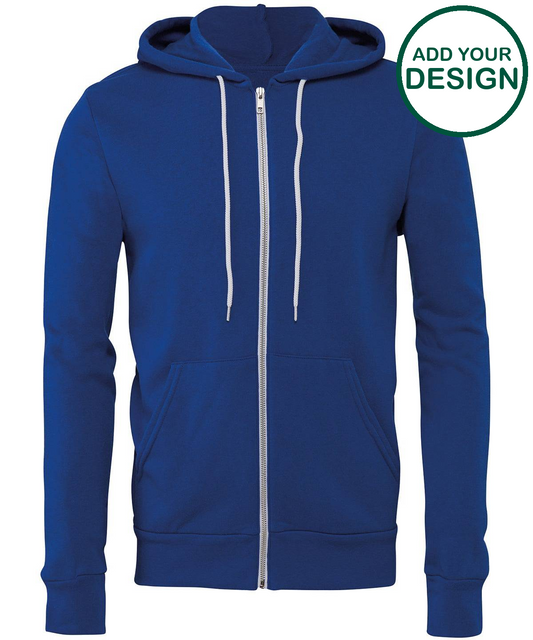 Unisex polycotton fleece full-zip hoodie