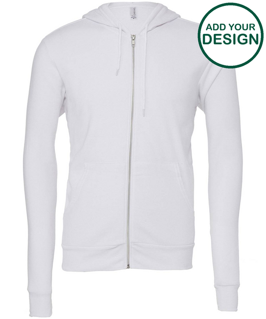 Unisex polycotton fleece full-zip hoodie