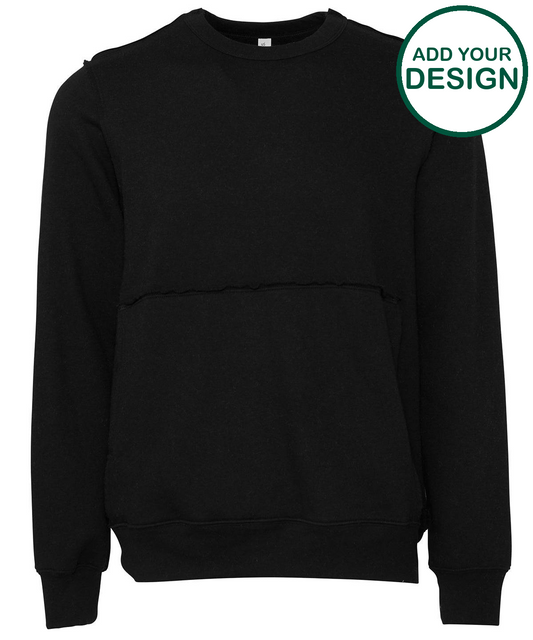 Unisex raw-seam crew pullover