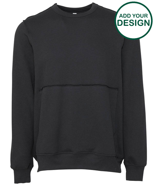 Unisex raw-seam crew pullover