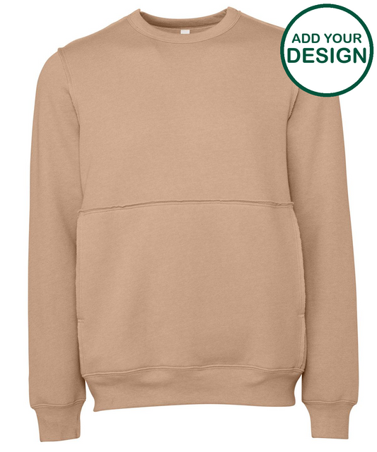 Unisex raw-seam crew pullover