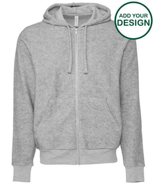 Unisex sueded fleece full-zip hoodie