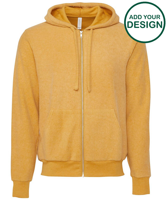 Unisex sueded fleece full-zip hoodie