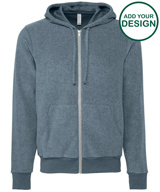 Unisex sueded fleece full-zip hoodie