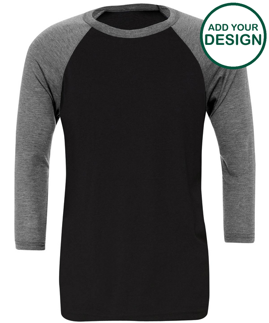 Unisex triblend ¾ sleeve baseball t-shirt