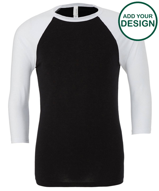 Unisex triblend ¾ sleeve baseball t-shirt