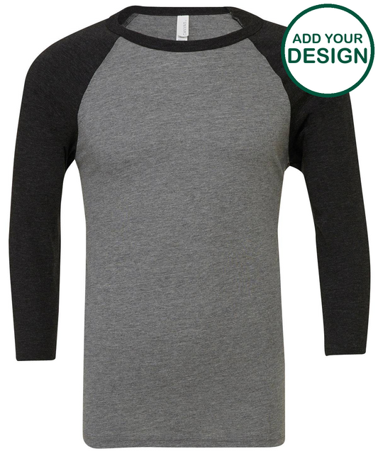 Unisex triblend ¾ sleeve baseball t-shirt