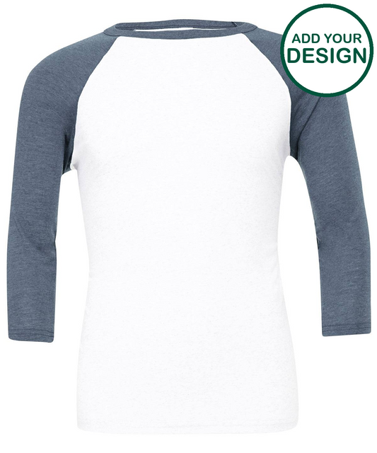 Unisex triblend ¾ sleeve baseball t-shirt