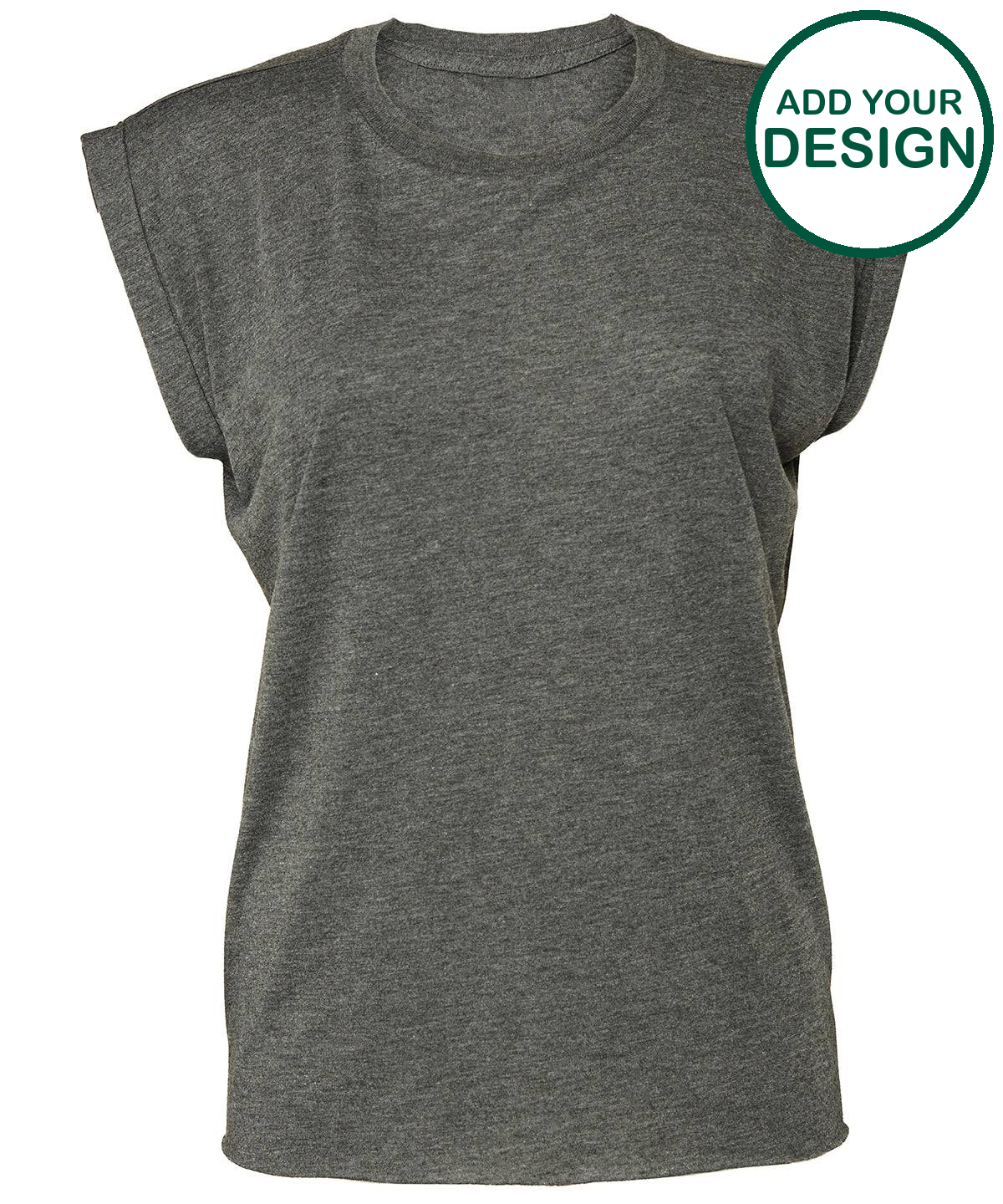 Women's flowy muscle tee with rolled cuff