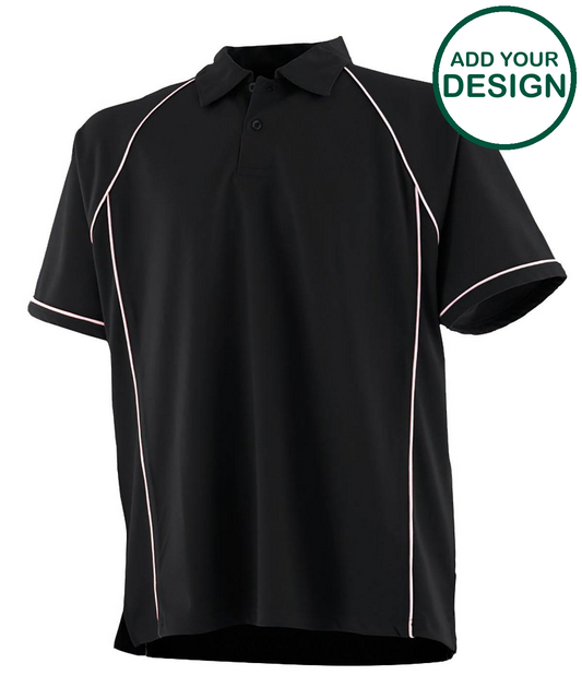 Kids piped performance polo