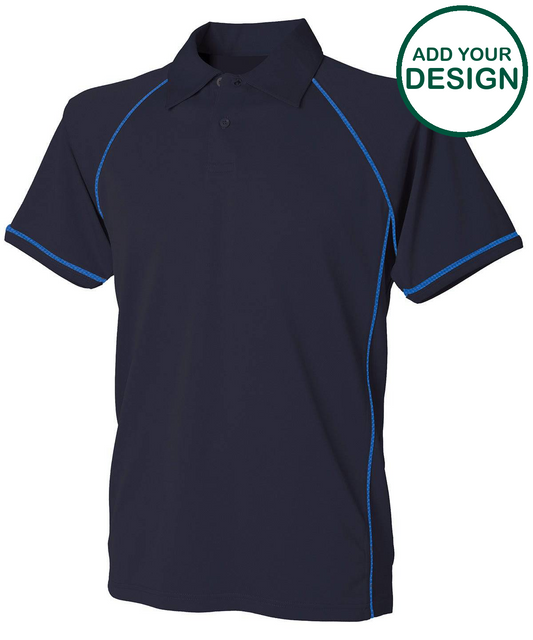 Kids piped performance polo