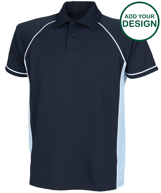 Kids piped performance polo