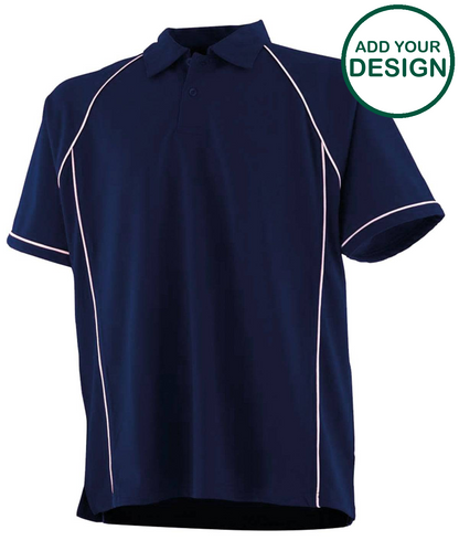 Kids piped performance polo