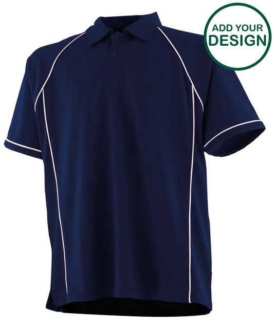 Kids piped performance polo