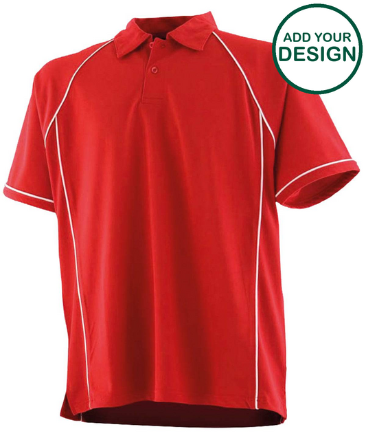 Kids piped performance polo