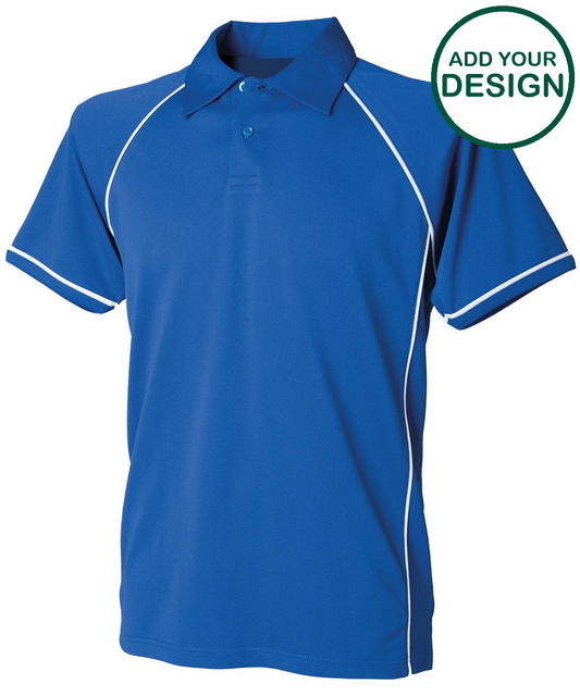 Kids piped performance polo