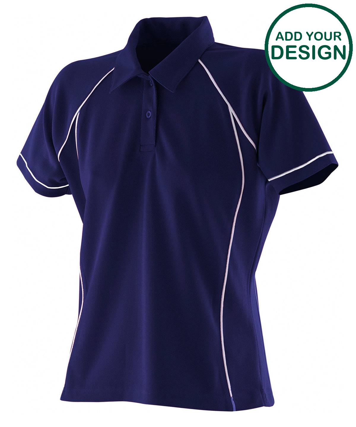 Women's piped performance polo