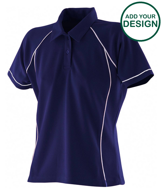 Women's piped performance polo