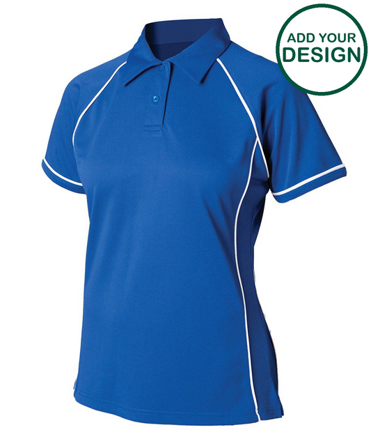 Women's piped performance polo