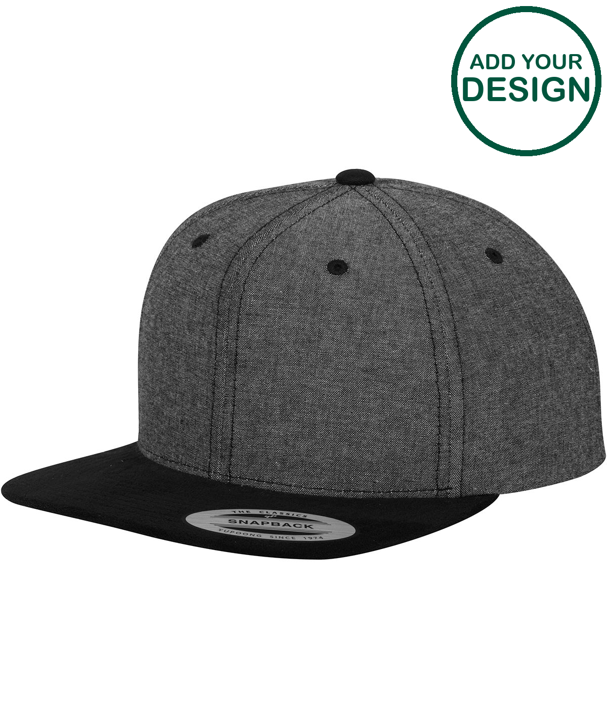 Chambray-suede snapback (6089CH)