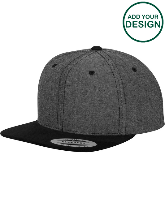 Chambray-suede snapback (6089CH)