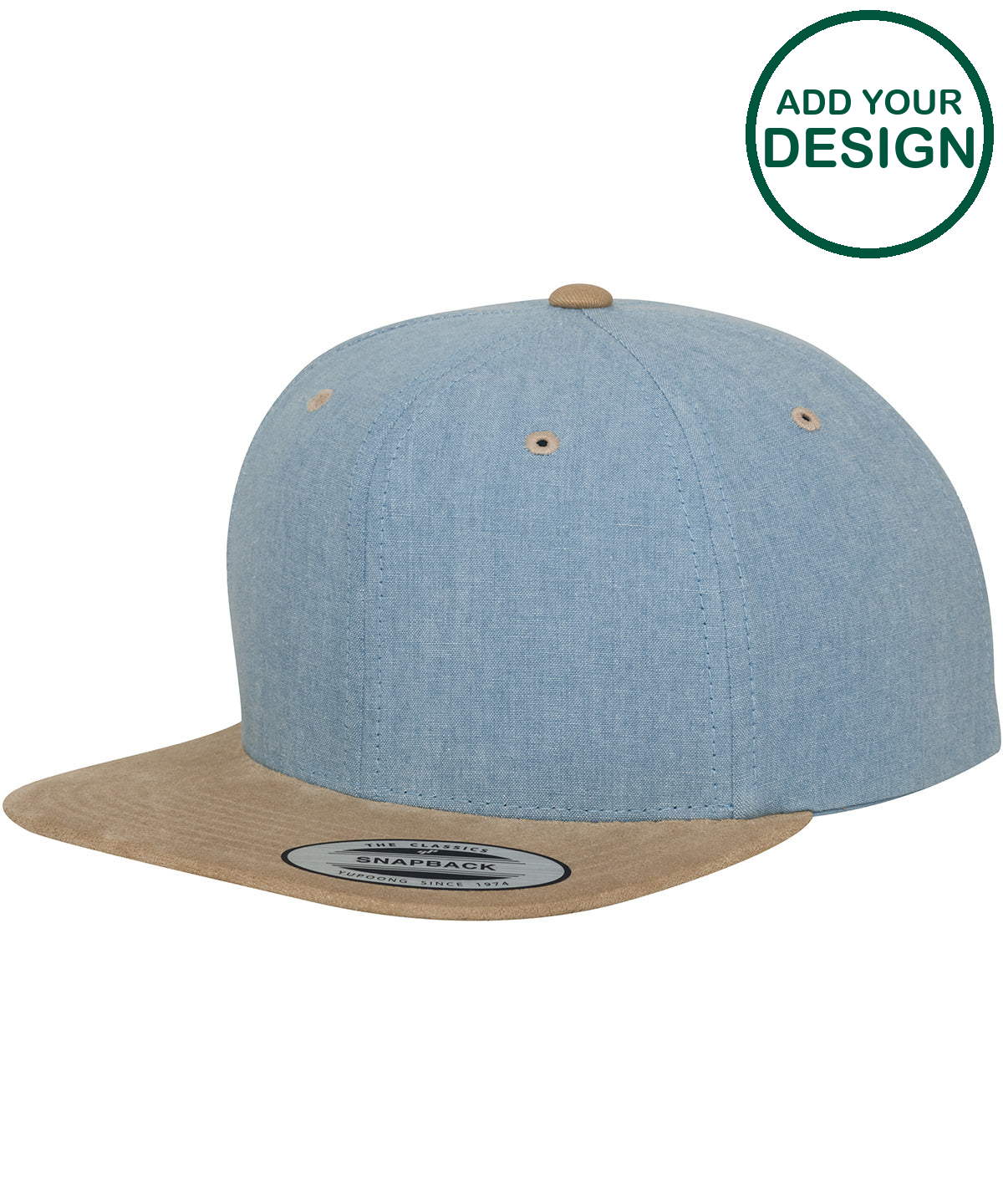 Chambray-suede snapback (6089CH)