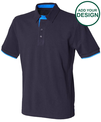 Contrast piqué polo shirt