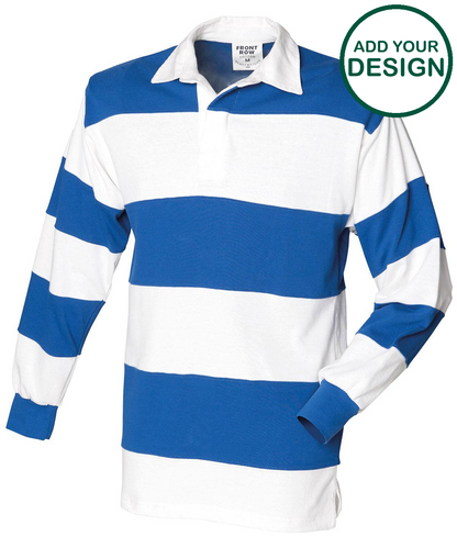 Sewn stripe long sleeve rugby shirt