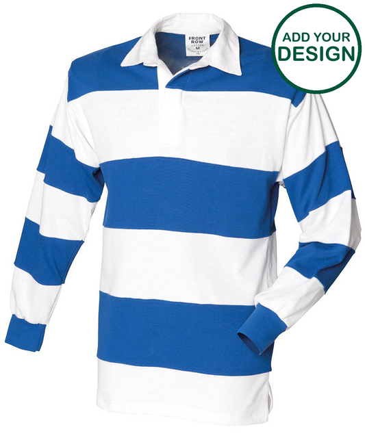 Sewn stripe long sleeve rugby shirt