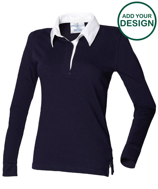 Women's long sleeve plain rugby shirt