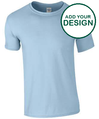 Gildan - T-shirt adulte filé à l'anneau Softstyle - Bleu clair - Ajoutez votre design/logo