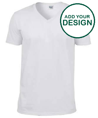 Gildan - T-shirt col V Softstyle - Blanc - Ajoutez votre design/logo
