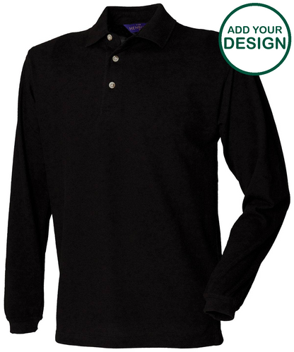 Long sleeve cotton polo shirt